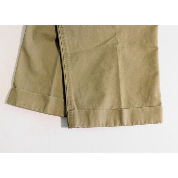 Daniel Cremieux Classics Chinos 40x31 Khaki Tan Pants Pleated Cuffed 100% Cotton - Picture 5 of 9